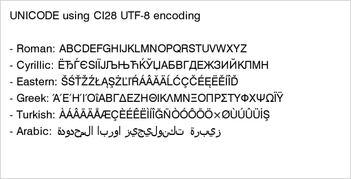 A Sample Label featuring Unicode UTF-8 texts printed from Javascript and created by using Zebra ZPL commands