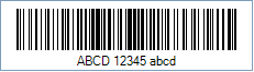 Code 128 Barcode - Code property = ABCD 12345 abcd and Code128CharSet property = Auto