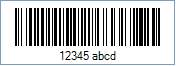 Code 128 Barcode - Code property = 12345 abcd and Code128CharSet property = B