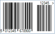 Sample of an EAN-13 Five-Digit Add-On Barcode