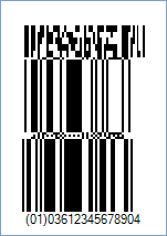 GS1 DataBar-14 Stacked Omnidirectional CC-A Barcode - Code property = 0361234567890|11990102, AddChecksum property = True