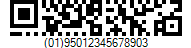 GS1 Rectangular Micro QR Code encoding Global Trade Item Number (GTIN) 95012345678903 - with AI 01 (Shipping Contained Code)