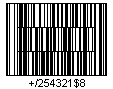 HIBC PAS CodablockF Barcode - Code property = 254321(1DIP98760)