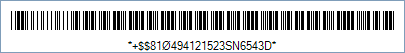 HIBC LIC 39 Barcode - Code property = 10#494121523#SN654(A123PROD78905)