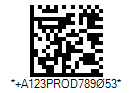 HIBC LIC DataMatrix Barcode - Code property = A123PROD78905