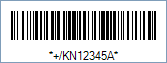 HIBC PAS 128 Barcode - Code property = KN12345