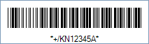 HIBC PAS 39 Barcode - Code property = KN12345