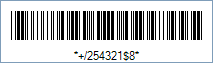 HIBC PAS 39 Barcode - Code property = 254321(1DIP98760)