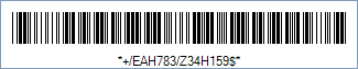 HIBC PAS 39 Barcode - Code property = EAH783/Z34H159