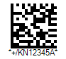 HIBC PAS DataMatrix Barcode - Code property = KN12345
