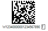 ISBT 128 DataMatrix Barcode - Code property = W12340000001234567890 (DIN 1234567890) and Isbt128DataStructure property = DS019