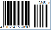 Sample of a JAN-13 Five-Digit Add-On Barcode