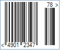 Sample of a JAN-8 Two-Digit Add-On Barcode