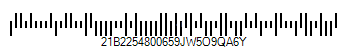 British Royal Mail Mailmark 4-State Barcode C - Code property = 21B2254800659JW5O9QA6Y