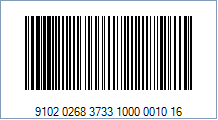 Sample of a USPS Package Identification Code (PIC) barcode