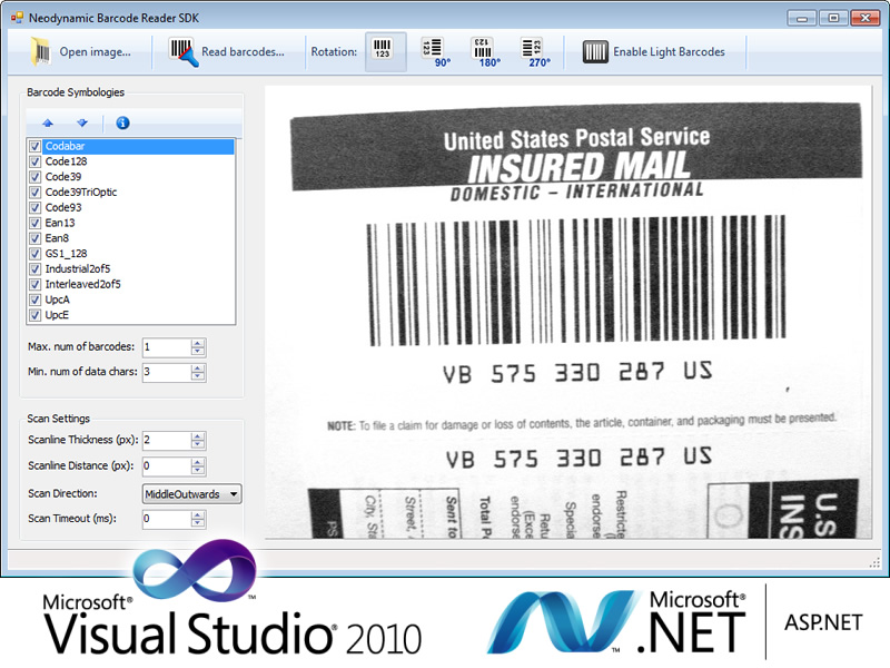 Barcode Reader SDK for .NET 1.0 screenshot