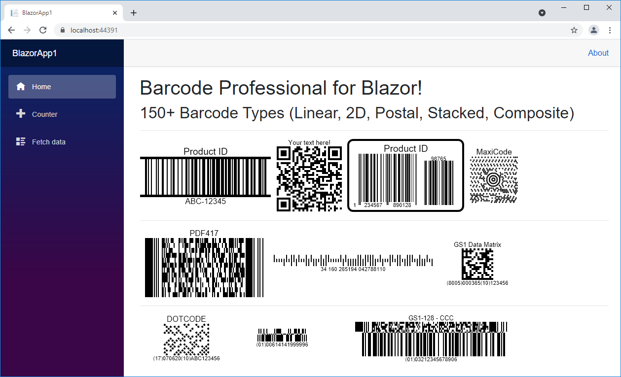 Barcode Professional for Blazor