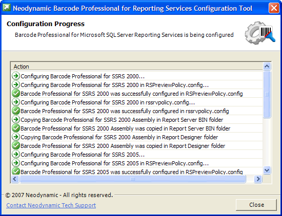 Neodynamic Barcode Professional for Reporting Services Configuration Tool - Step 4