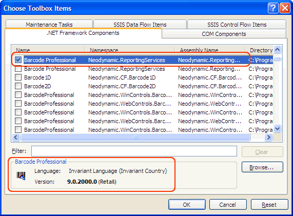 Visual Studio - Choose Toolbox Items