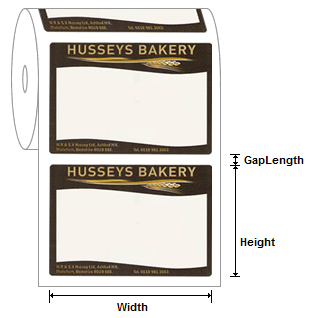 A roll media featuring pre-printed labels