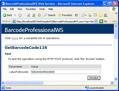 BarcodeProfessional Web Service