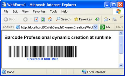 Barcode Professional dynamic creation at runtime