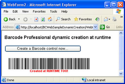 Barcode Professional dynamic creation at runtime