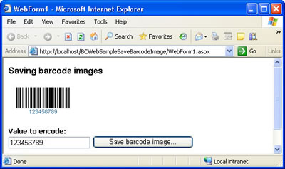 Saving barcode images