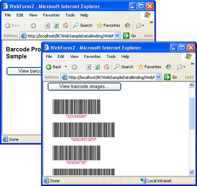 Barcode Professional Data Binding Sample