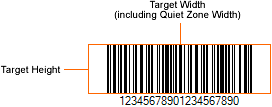 The target area on which the barcode must be drawn