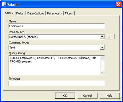 Reporting Services - Dataset