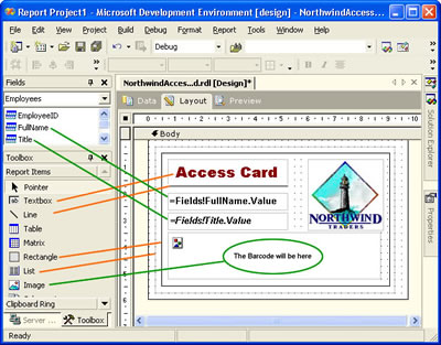 Reporting Services - Access Card report layout