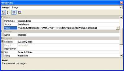 Reporting Services - Image Control Properties