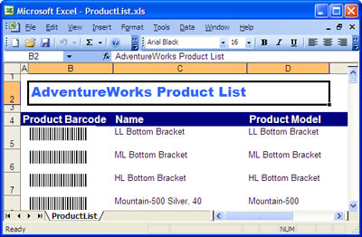 Microsoft Excel - ProductList.xls