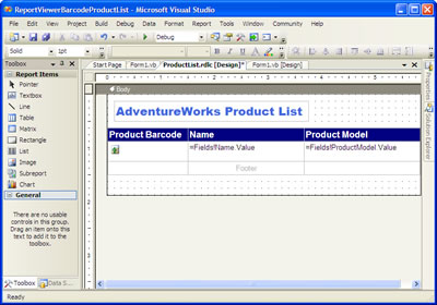 ReportViewerBarcodeProductList - Microsoft Visual Studio
