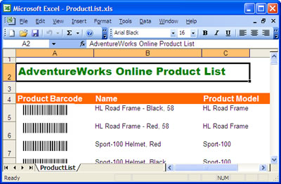 Microsoft Excel - ProductList.xls