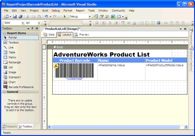 Report Server Project Barcode Sample