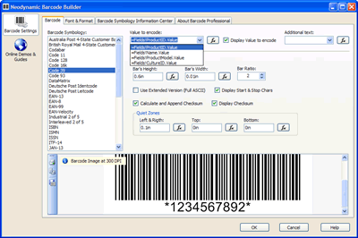 Barcode Professional 3.0/4.0 Property Editor (Barcode Builder)