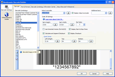Barcode Professional 3.0/4.0 Property Editor (Barcode Builder)