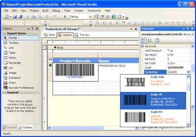 Report Server Project Barcode Sample