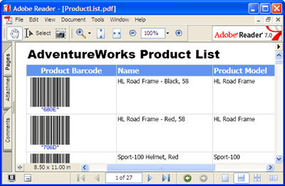 Report Server Project Barcode Sample