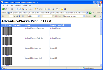 Report Server Project Barcode Sample