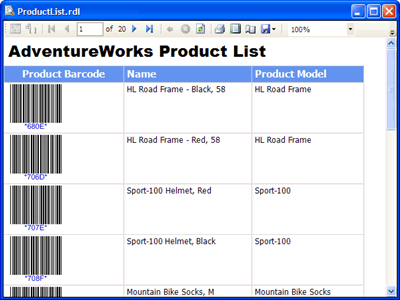 Report Server Project Barcode Sample