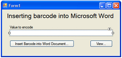 Inserting barcode into Microsoft Word