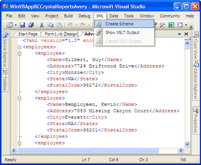 Create XML Schema using Visual Studio