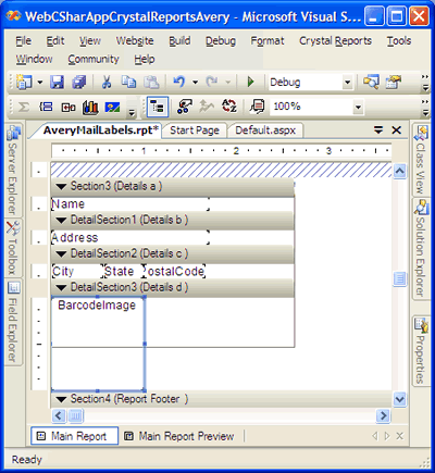 Crystal Reports report in Visual Studio