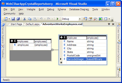 AdventureWorks Employees XSD Schema with BarcodeImage element included