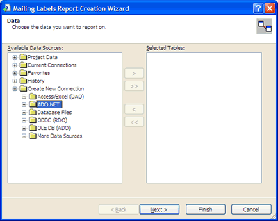 Mailing Labels Report Creation Wizard