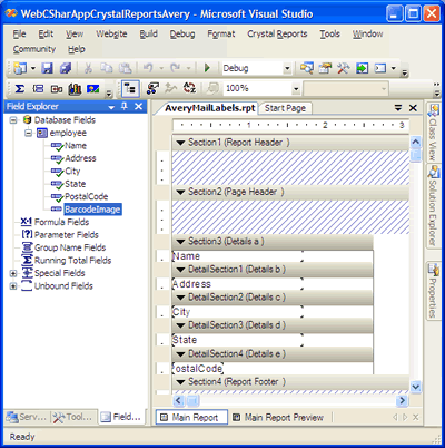 Crystal Reports report in Visual Studio