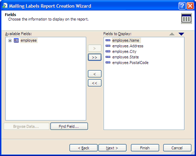 Mailing Labels Report Creation Wizard